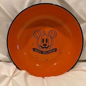 Disney Mickey Mouse Pumpkin Happy Halloween Ceramic Serving Bowl NWT